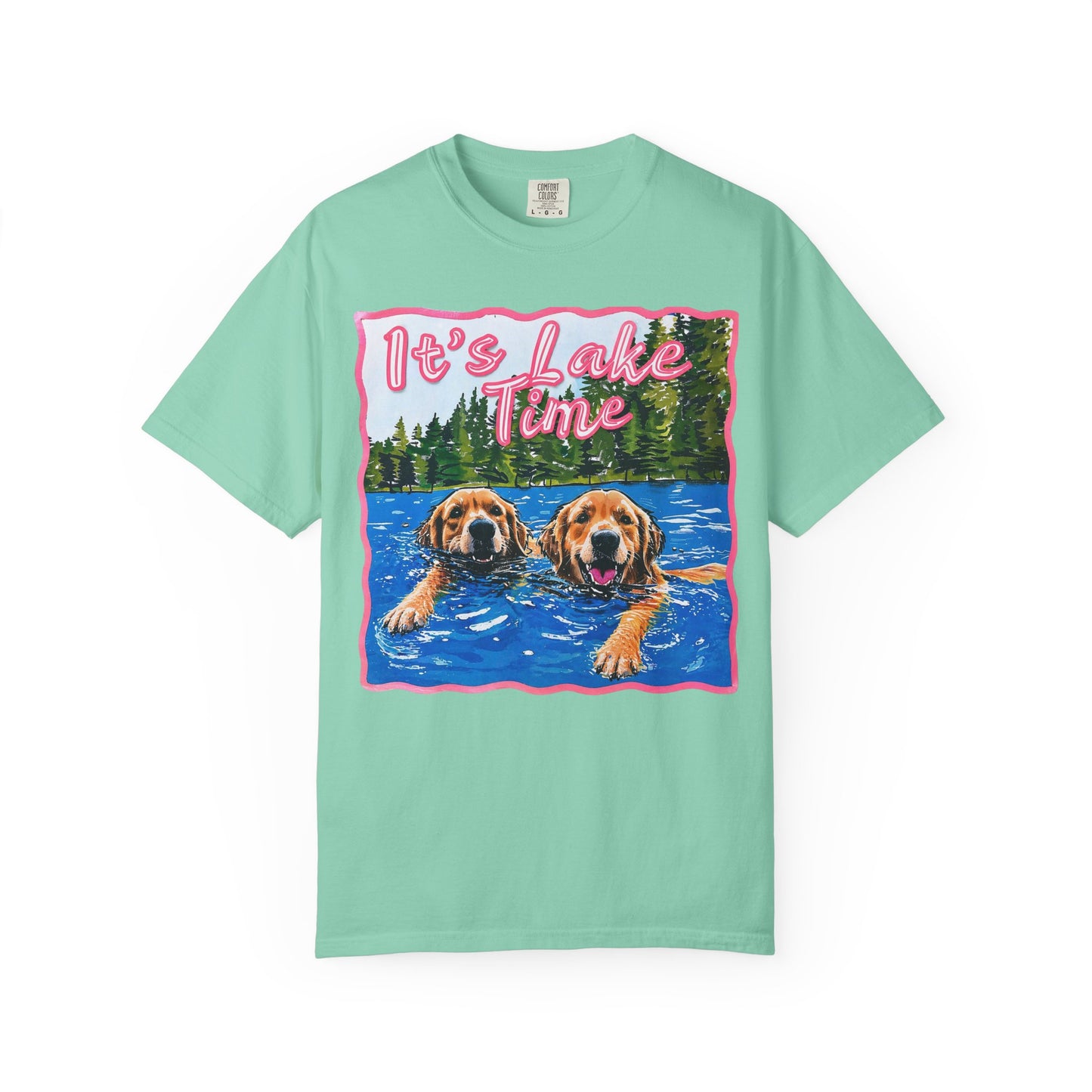 Lake Time T-Shirt — "It's Lake Time" Golden Retrievers Swimming Graphic Tee