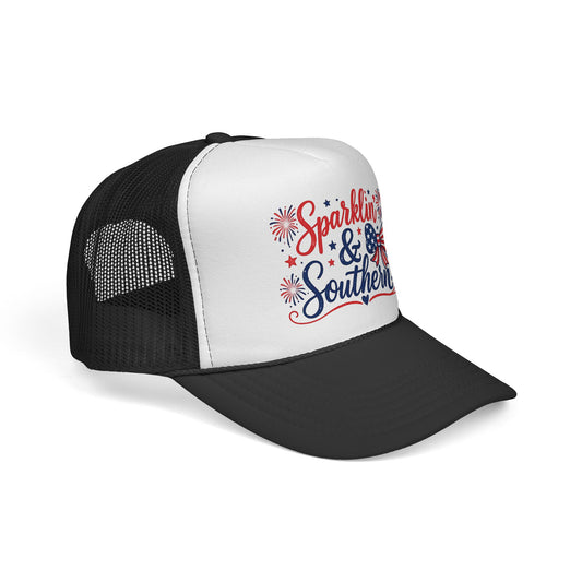Sparklin' & Southern Trucker Hat β Patriotic 4th of July American Flag Cap