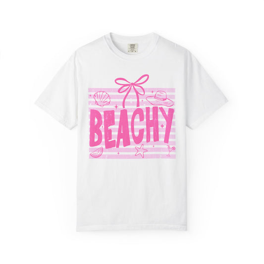 Beachy Pink Graphic T-Shirt — 'BEACHY' Summer Beach Tee