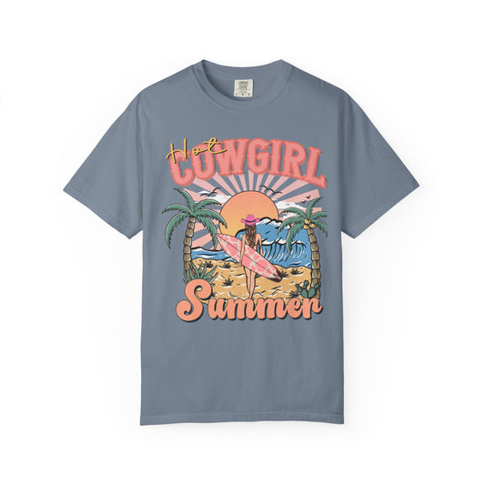Cowgirl Summer T-Shirt — Vintage Surfing Desert Palm Sunset Tee