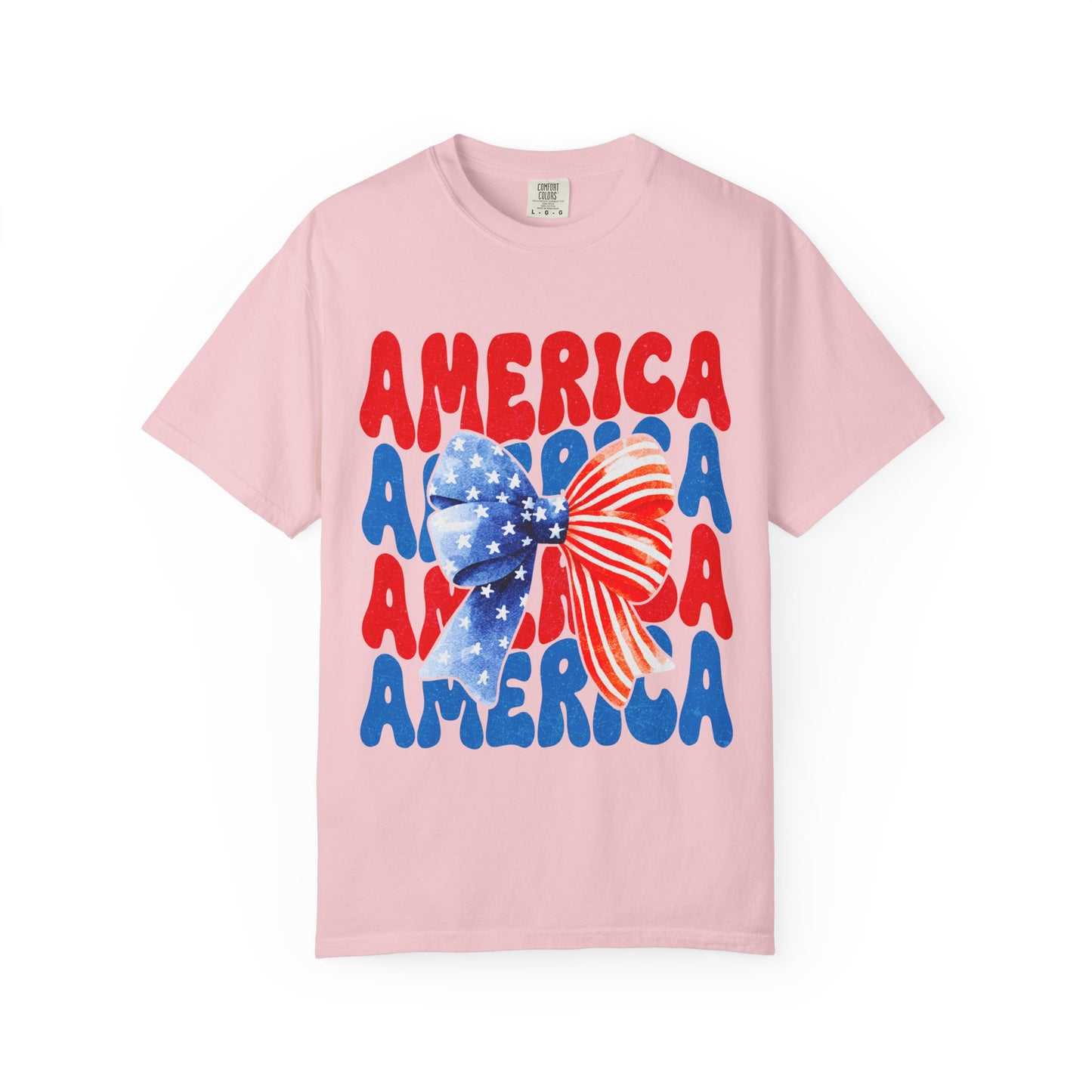 America Bow Graphic T-Shirt — Patriotic Fourth of July Tee