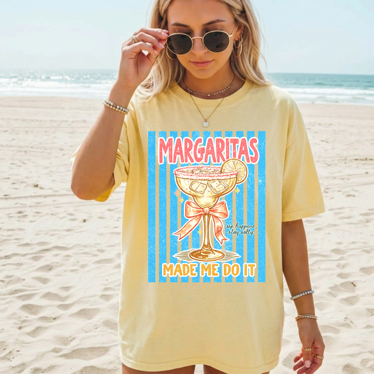 Margaritas Made Me Do It T-Shirt — Retro Cocktail Graphic Tee