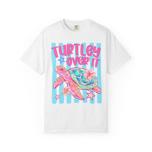 T-Shirt — "Turtley Over It" Colorful Sea Turtle Graphic Tee