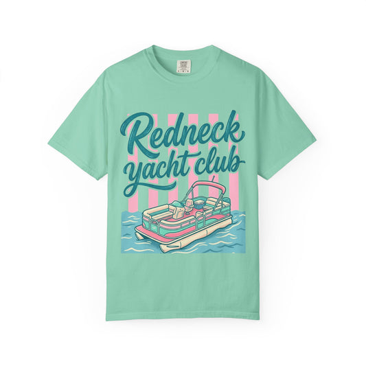 Redneck Yacht Club T-Shirt — Retro Pontoon Boat Graphic
