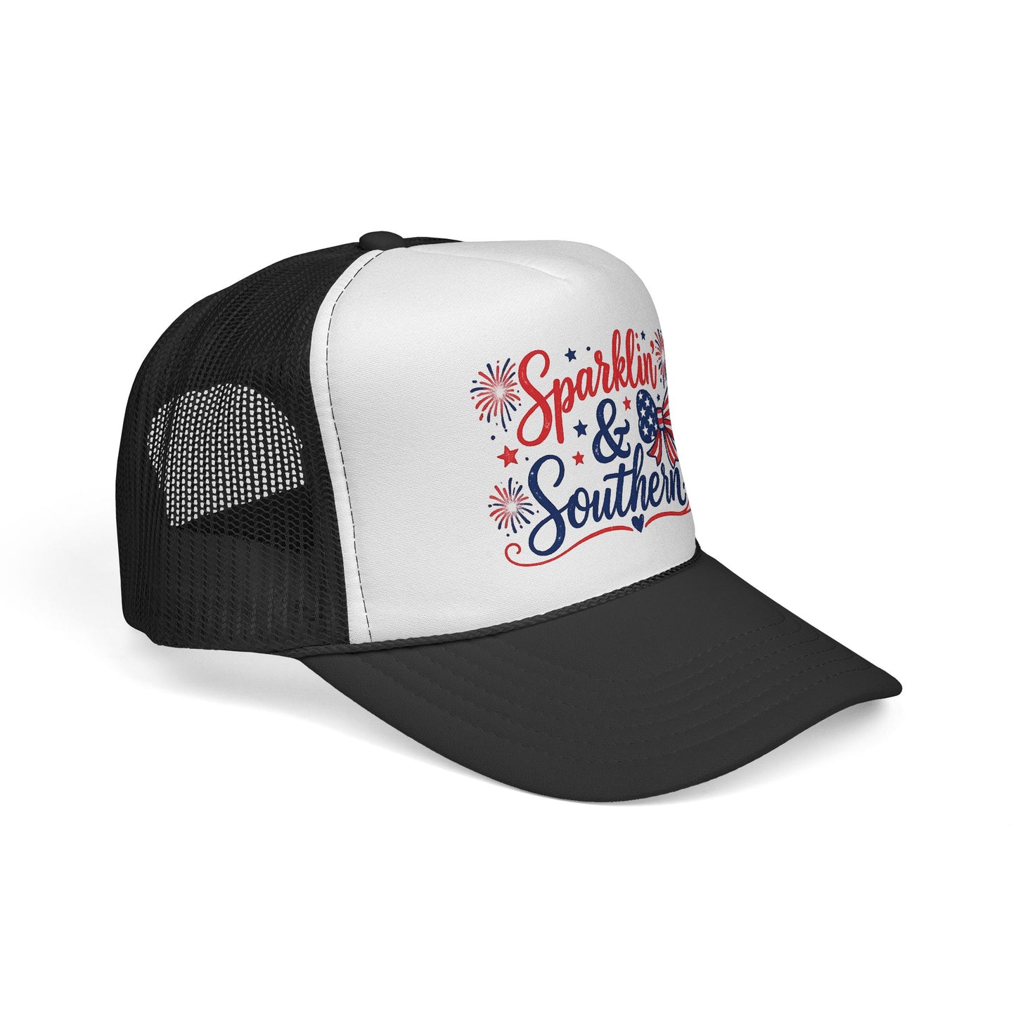 Sparklin' & Southern Trucker Hat — Patriotic 4th of July American Flag Cap