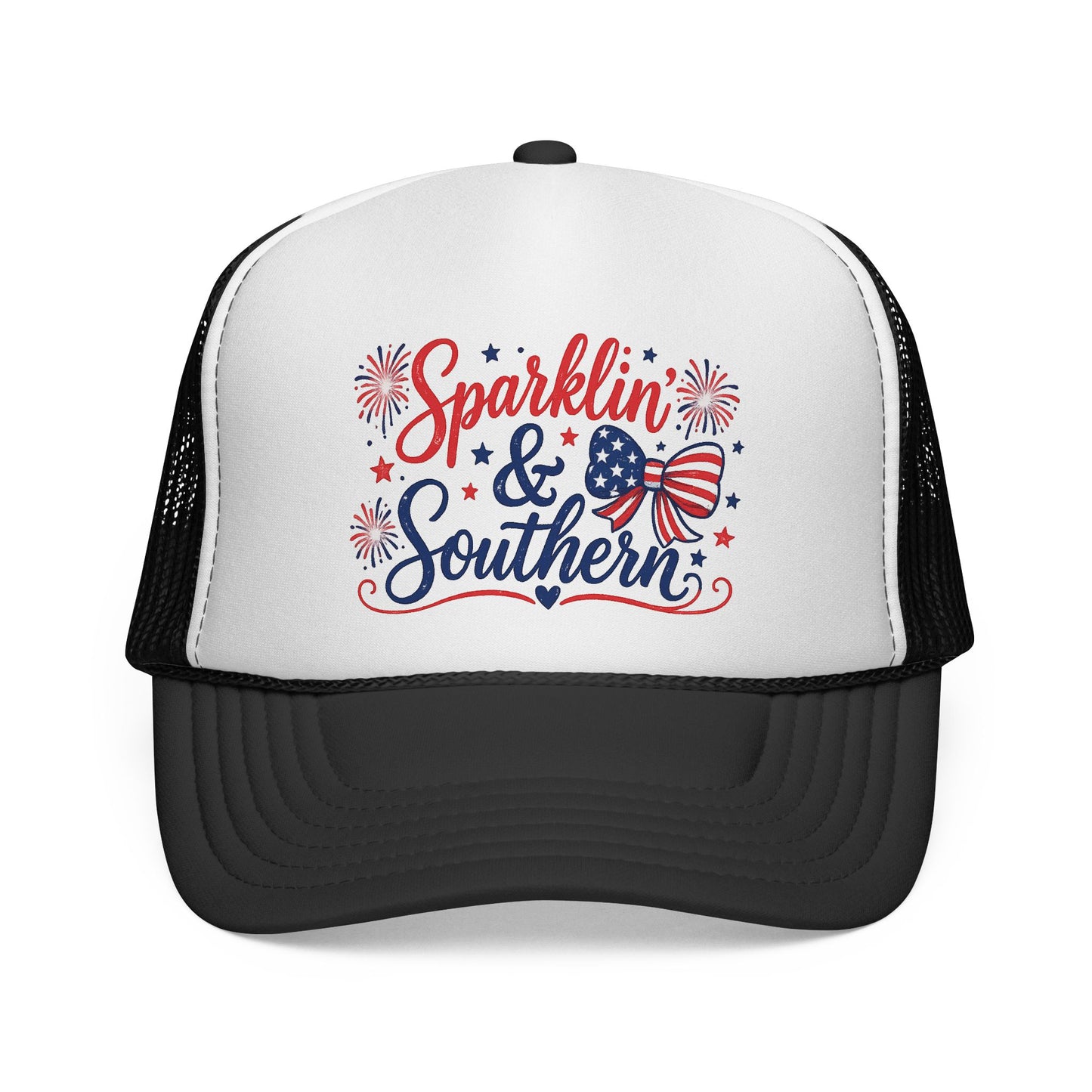 Sparklin' & Southern Trucker Hat — Patriotic 4th of July American Flag Cap
